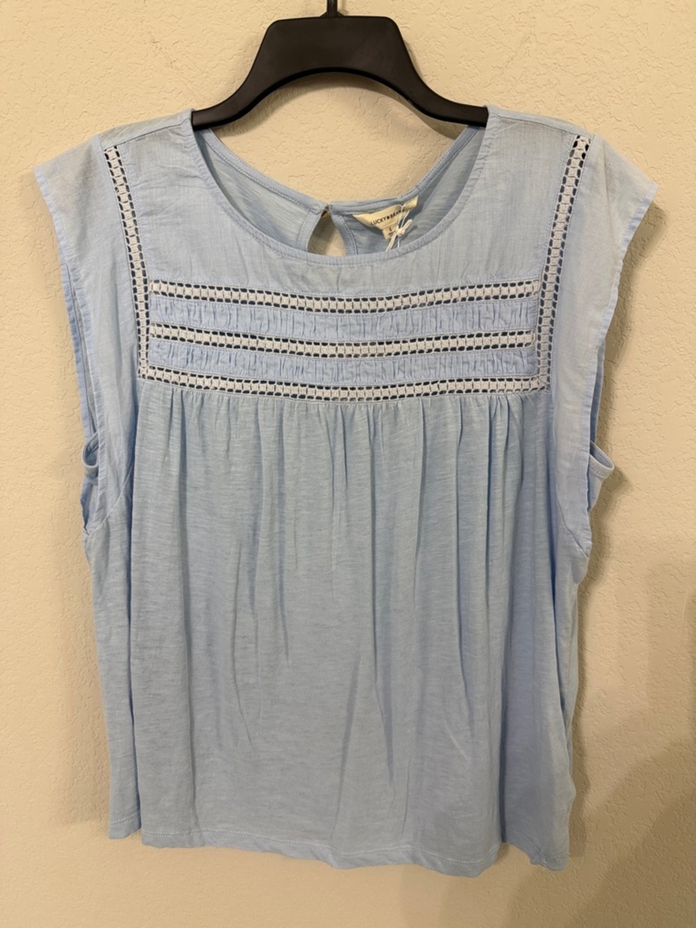 Lucky Brand Sky Blue Lace Tee